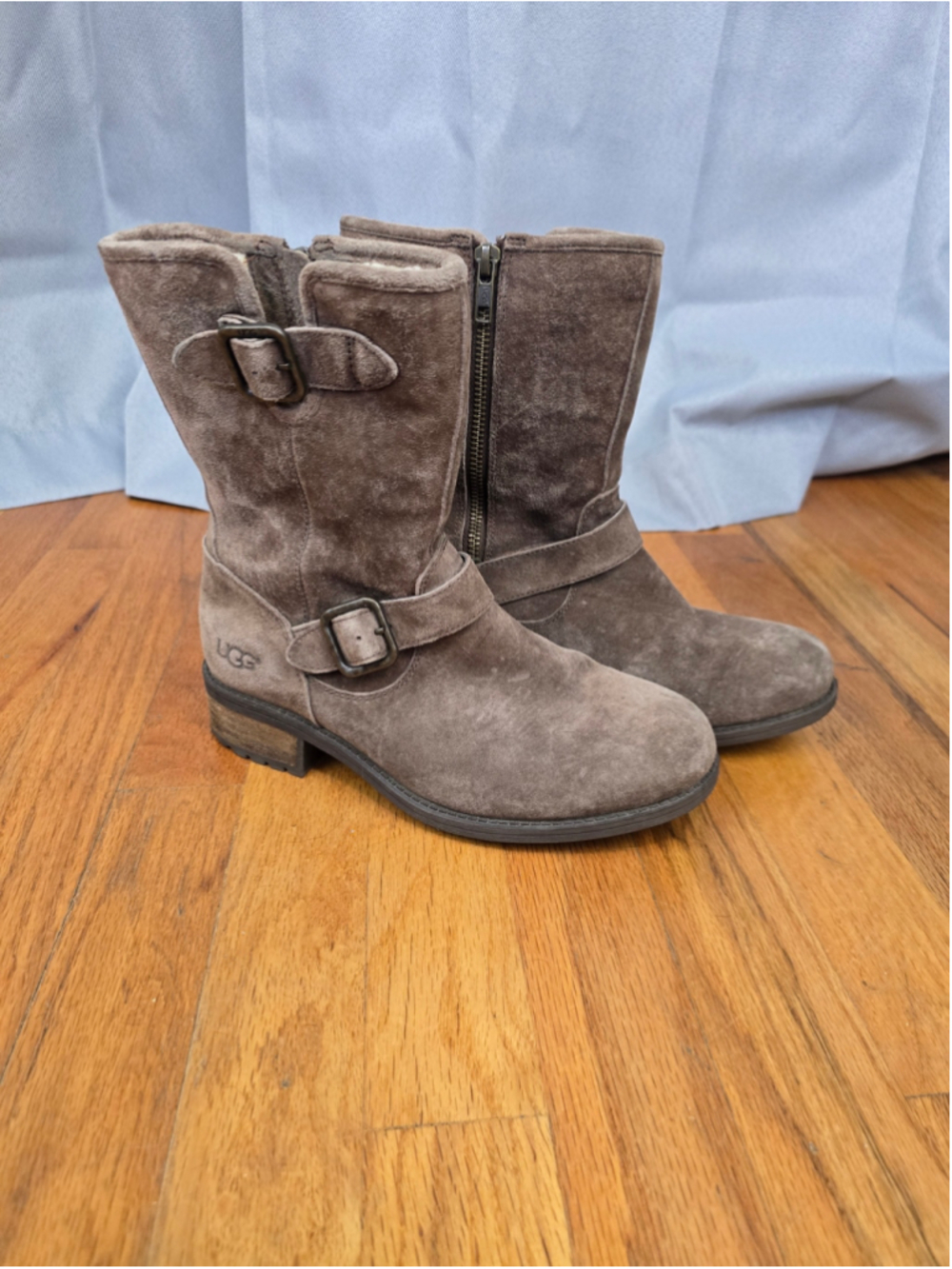 Women's UGG Brown Suede Buckle Winter Boots